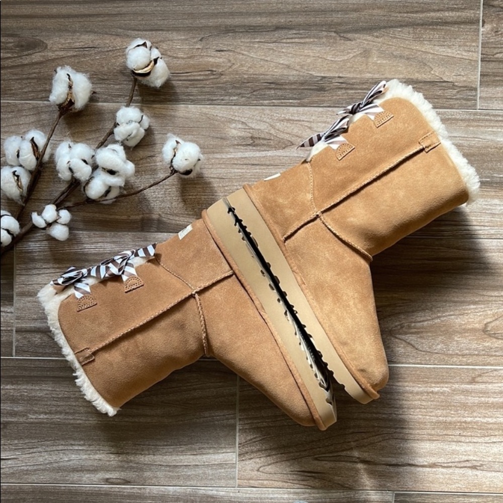 🍁UGG🍁 BAILEY BOW DIAGONAL STRIPES BOOTS - Picture 4 of 16